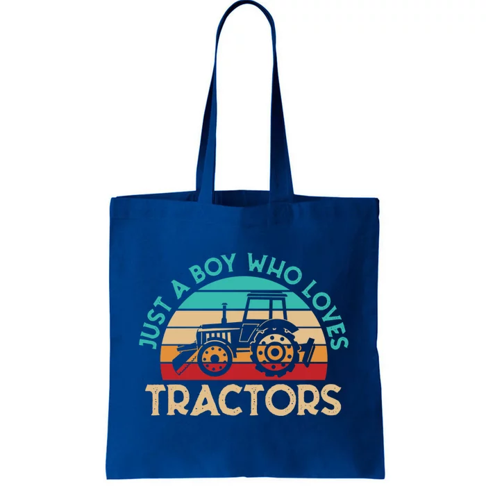 Just A Boy Who Loves Tractors Farmer Gift Tote Bag