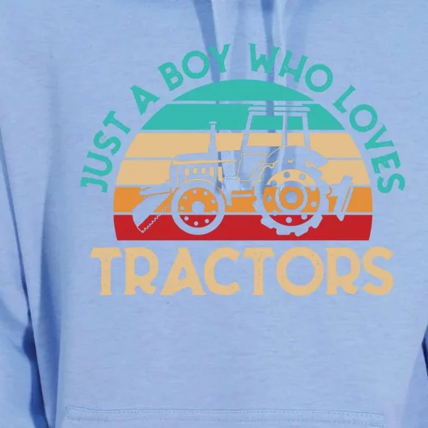 Just A Boy Who Loves Tractors Farmer Gift Unisex Surf Hoodie