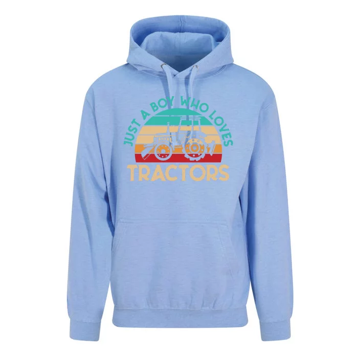 Just A Boy Who Loves Tractors Farmer Gift Unisex Surf Hoodie