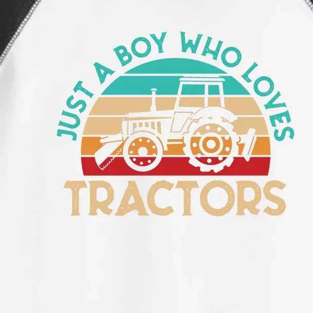 Just A Boy Who Loves Tractors Farmer Gift Toddler Fine Jersey T-Shirt