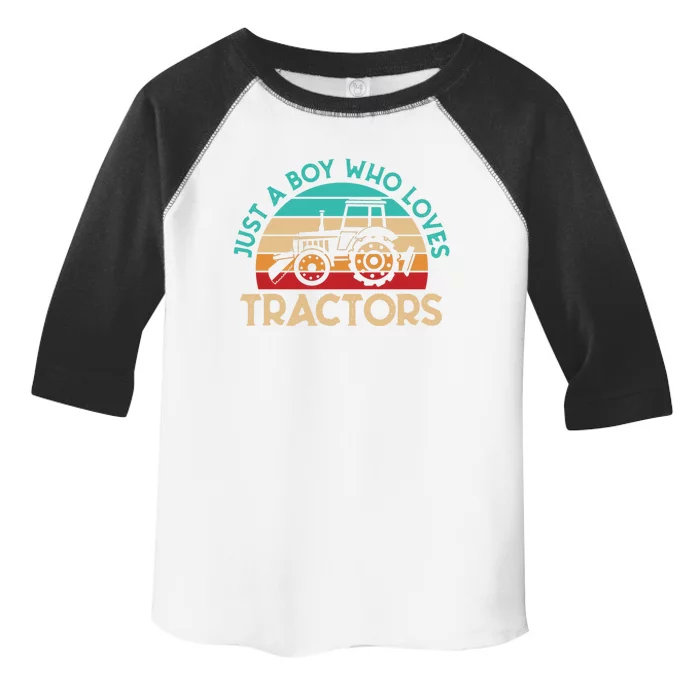 Just A Boy Who Loves Tractors Farmer Gift Toddler Fine Jersey T-Shirt