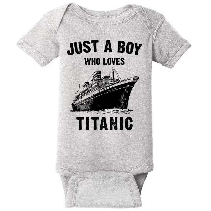 Just A Boy Who Loves Titanic Baby Bodysuit