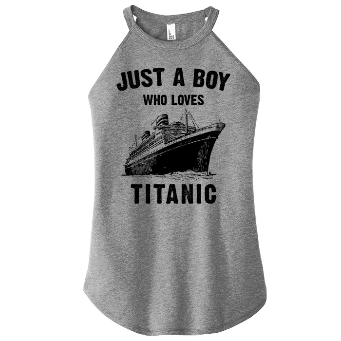 Just A Boy Who Loves Titanic Women’s Perfect Tri Rocker Tank