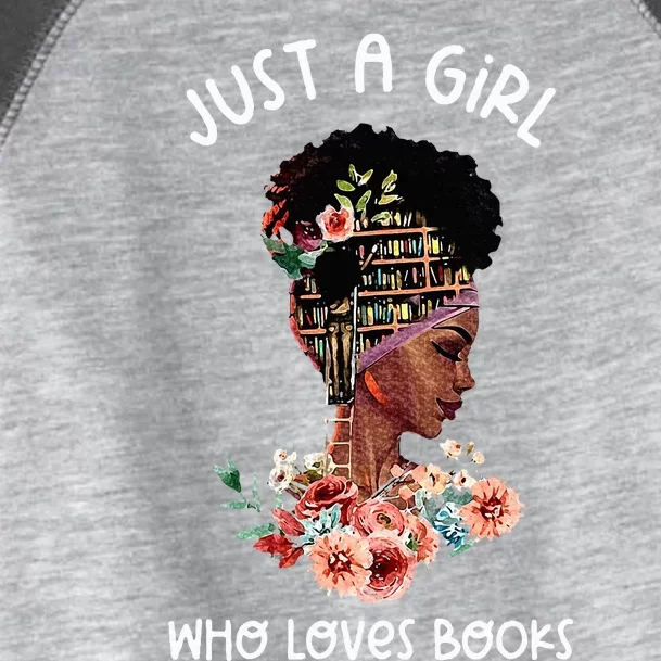 Just Afro Black Girl Who Loves Reading Books Bookish Reader Toddler Fine Jersey T-Shirt