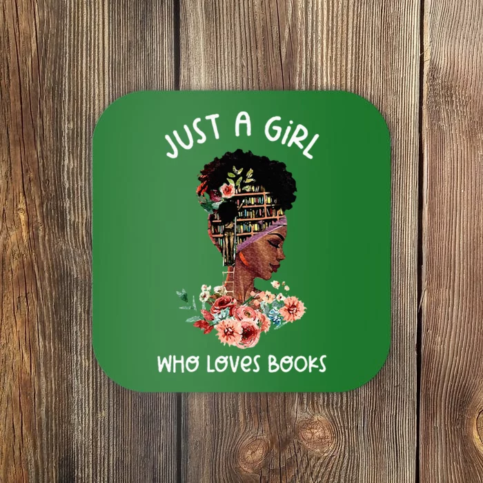 Just Afro Black Girl Who Loves Reading Books Bookish Reader Coaster