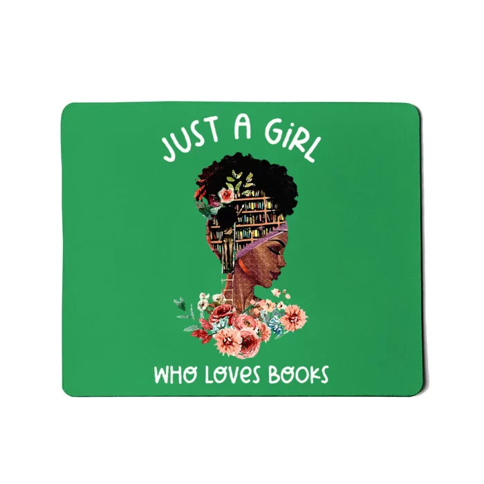 Just Afro Black Girl Who Loves Reading Books Bookish Reader Mousepad