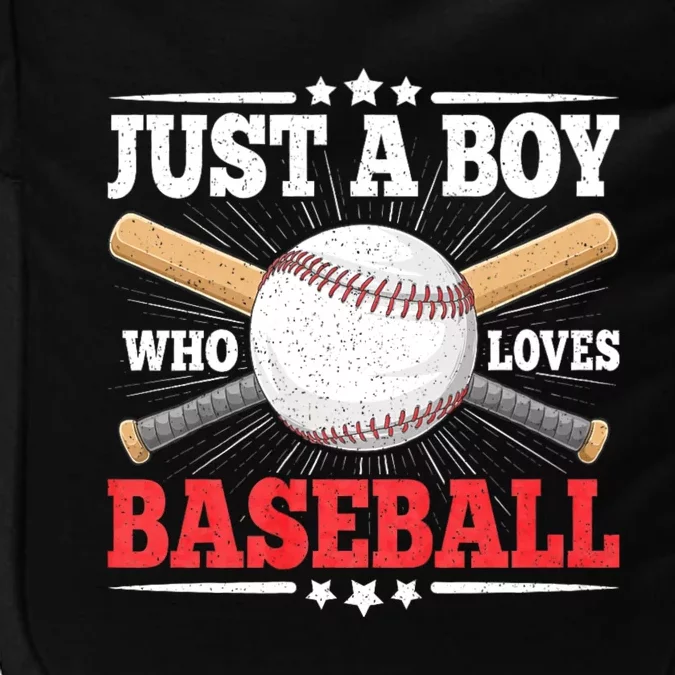 Just A Boy Who Loves Baseball Funny Baseball Player Impact Tech Backpack