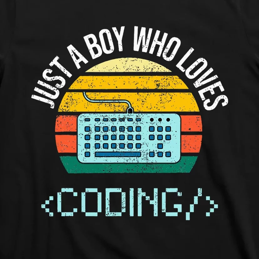 Just A Boy Who Loves Coding Computer T-Shirt