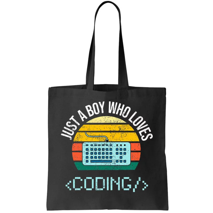 Just A Boy Who Loves Coding Computer Tote Bag