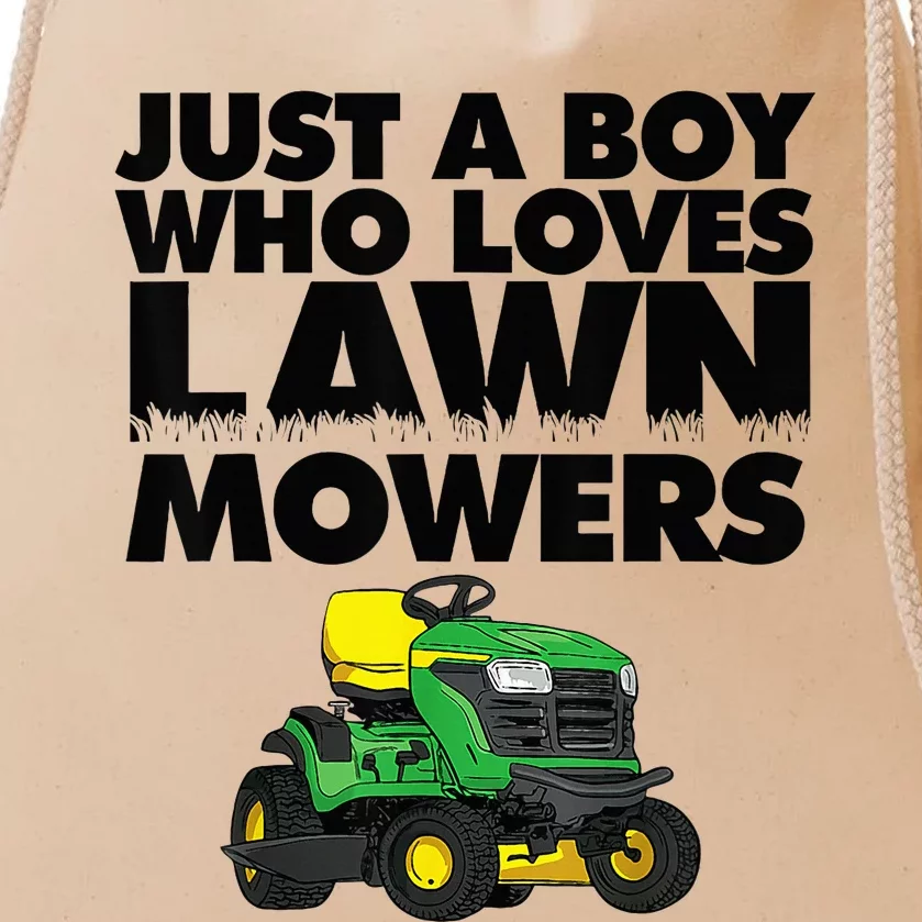 Just A Boy Who Loves Lawn Mowers Drawstring Bag