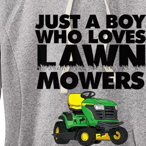 Just A Boy Who Loves Lawn Mowers Women's Fleece Hoodie