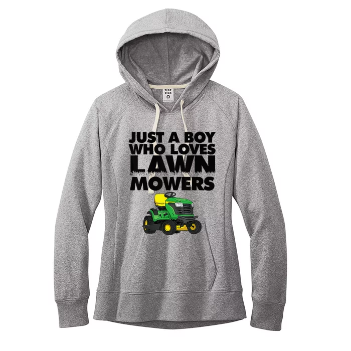 Just A Boy Who Loves Lawn Mowers Women's Fleece Hoodie