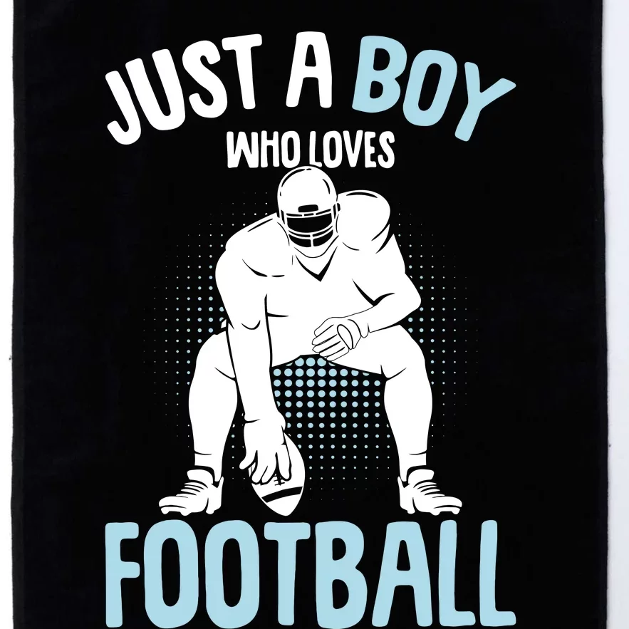 Just A Boy Who Loves Football American Football Boy Platinum Collection Golf Towel