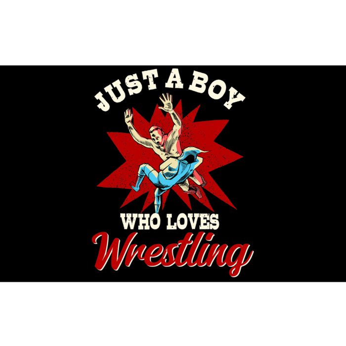 Just A Boy Who Loves Wrestling Wrestle Wrestler Bumper Sticker