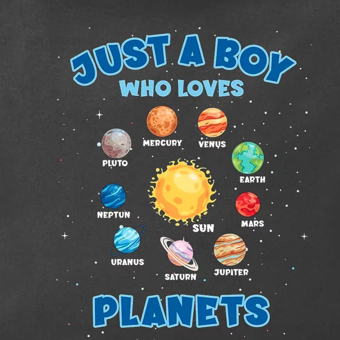 Just A Boy Who Loves Planets Solar System Space Science Gift Zip Tote Bag