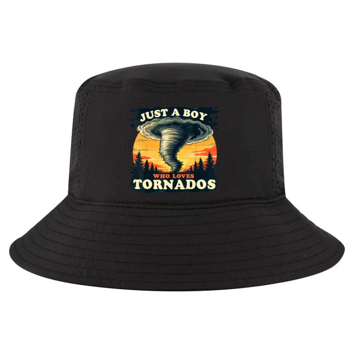 Just A Boy Who Loves Tornados Meteorology Storm Chaser Cool Comfort Performance Bucket Hat