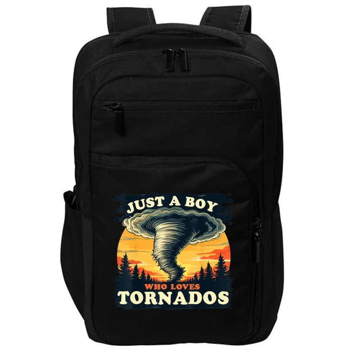 Just A Boy Who Loves Tornados Meteorology Storm Chaser Impact Tech Backpack