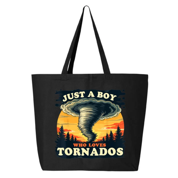 Just A Boy Who Loves Tornados Meteorology Storm Chaser 25L Jumbo Tote