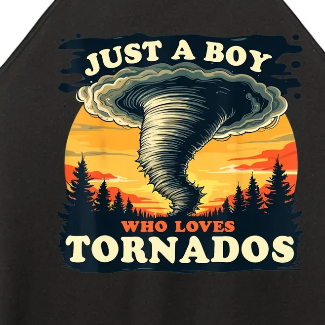 Just A Boy Who Loves Tornados Meteorology Storm Chaser Women’s Perfect Tri Rocker Tank