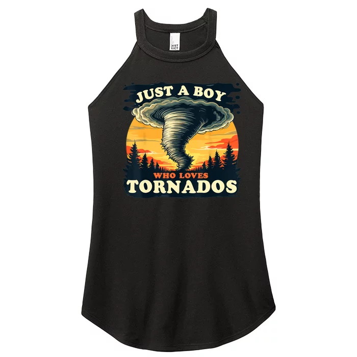 Just A Boy Who Loves Tornados Meteorology Storm Chaser Women’s Perfect Tri Rocker Tank