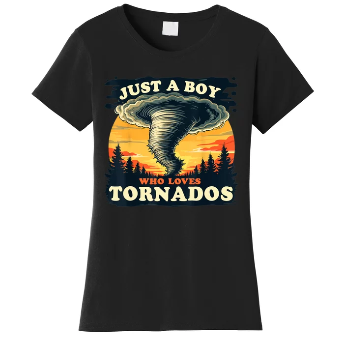 Just A Boy Who Loves Tornados Meteorology Storm Chaser Women's T-Shirt