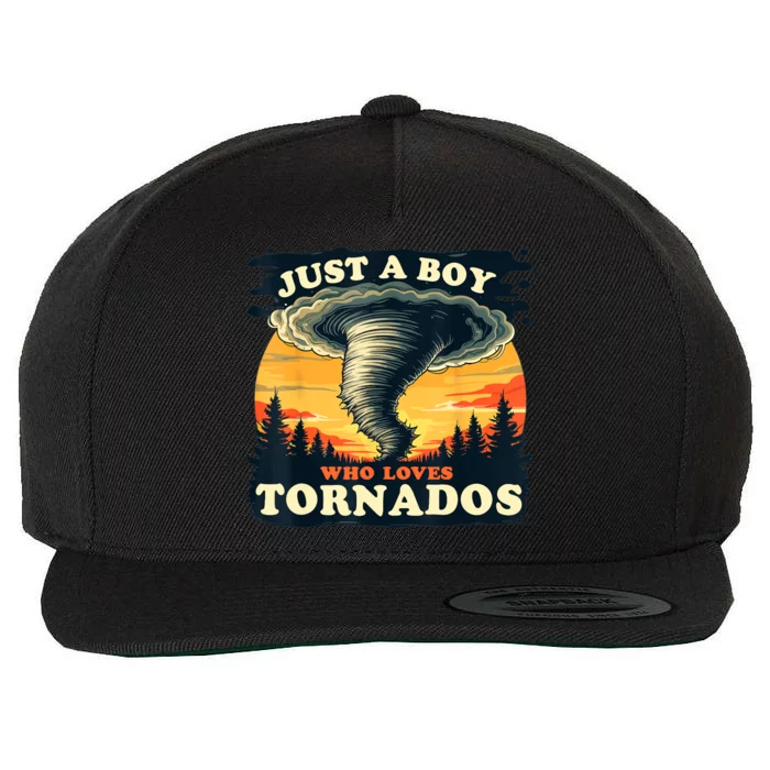 Just A Boy Who Loves Tornados Meteorology Storm Chaser Wool Snapback Cap