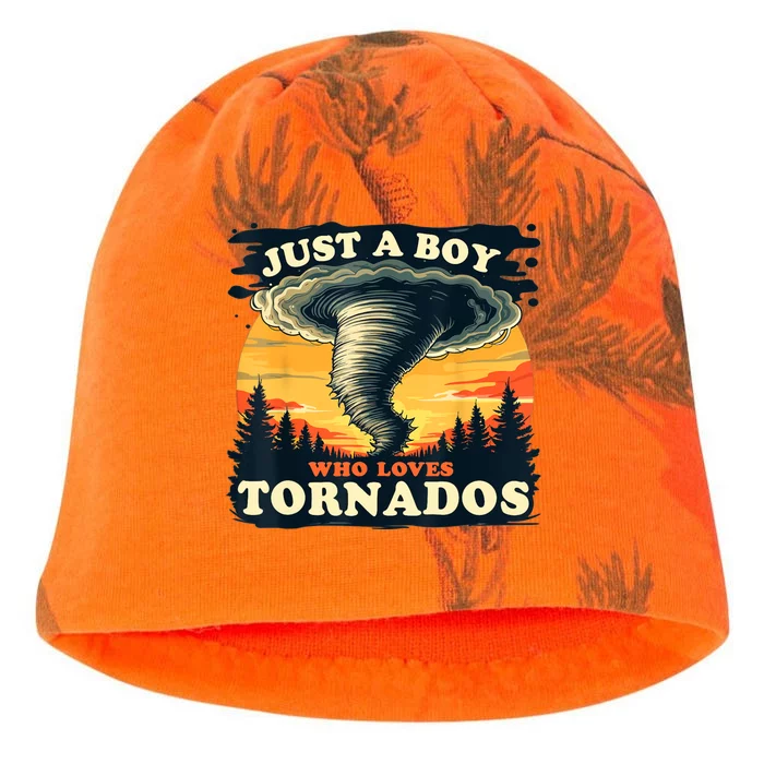 Just A Boy Who Loves Tornados Meteorology Storm Chaser Kati - Camo Knit Beanie