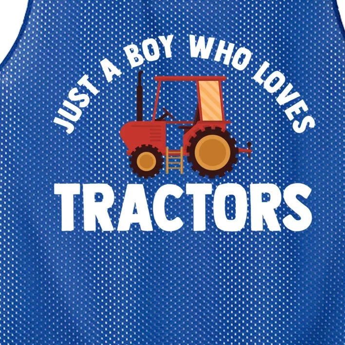 Just A Boy Who Loves Tractors Meaningful Gift Mesh Reversible Basketball Jersey Tank