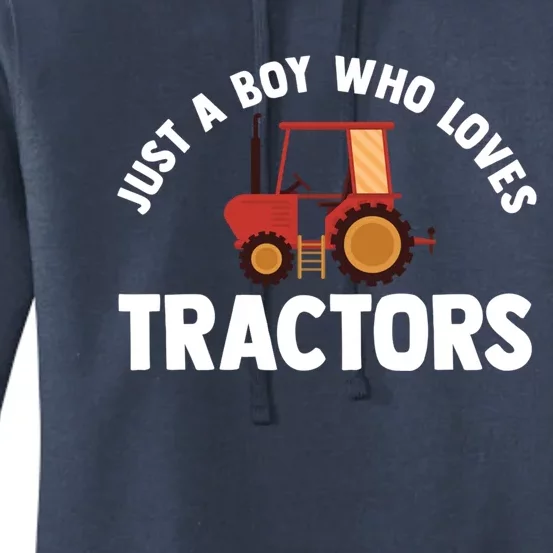 Just A Boy Who Loves Tractors Meaningful Gift Women's Pullover Hoodie