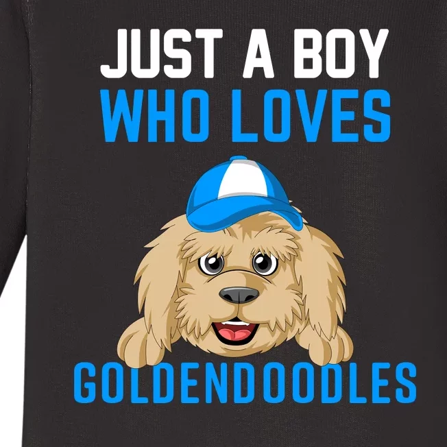 Just A Boy Who Loves Goldendoodles Baby Long Sleeve Bodysuit