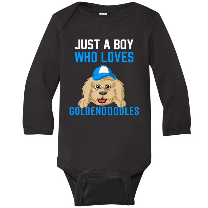 Just A Boy Who Loves Goldendoodles Baby Long Sleeve Bodysuit