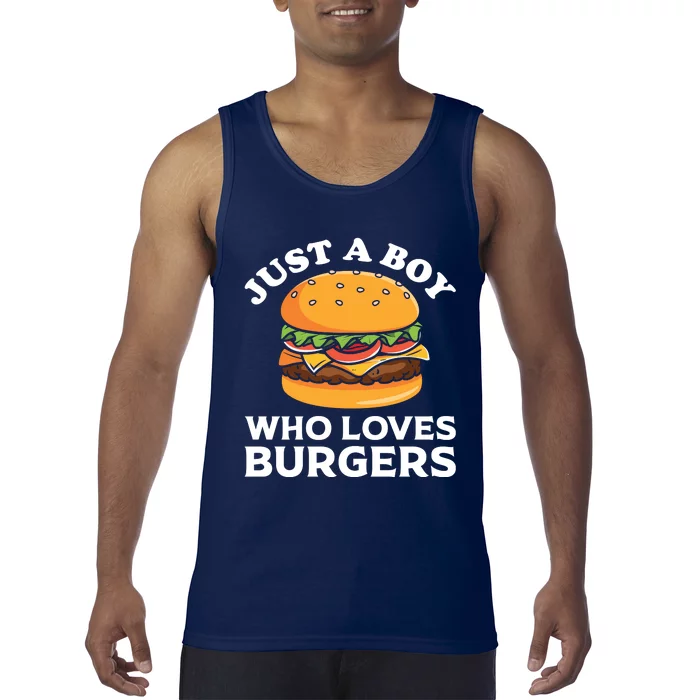 Just A Boy Who Loves Burger Cool Burger Gift Burger Boy Graphic Plus Size Shirt Tank Top