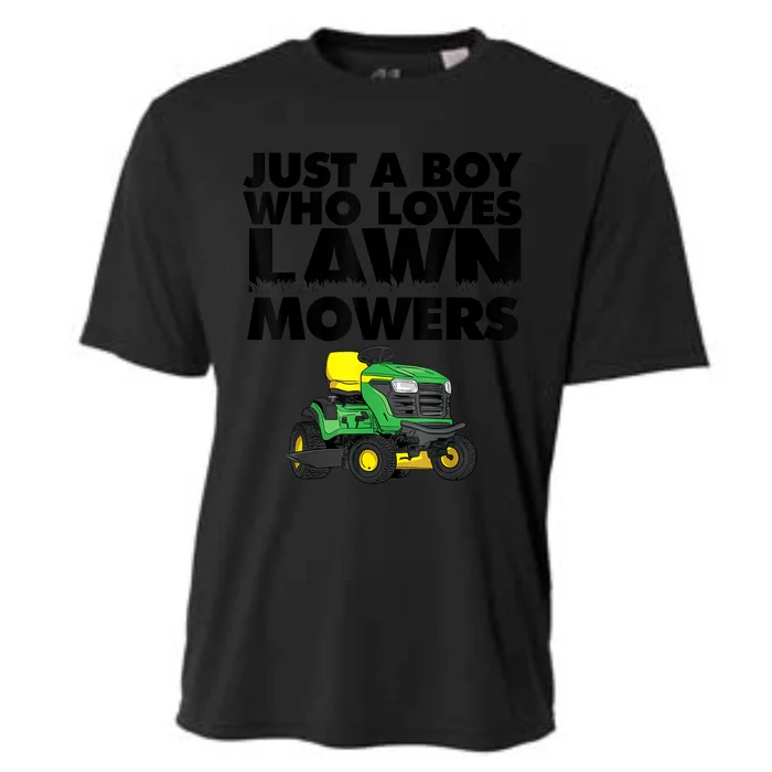 Just A Boy Who Loves Lawn Mowers Cooling Performance Crew T-Shirt