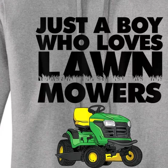 Just A Boy Who Loves Lawn Mowers Women's Pullover Hoodie