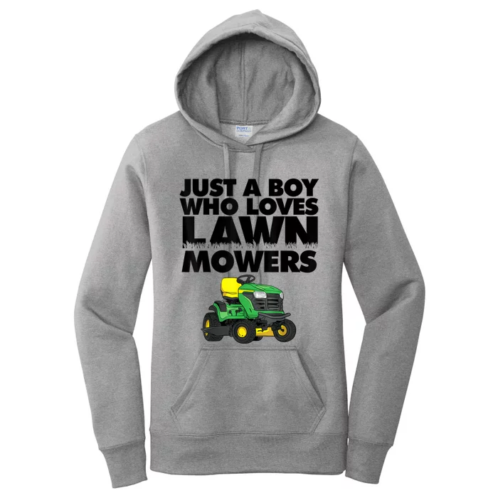 Just A Boy Who Loves Lawn Mowers Women's Pullover Hoodie