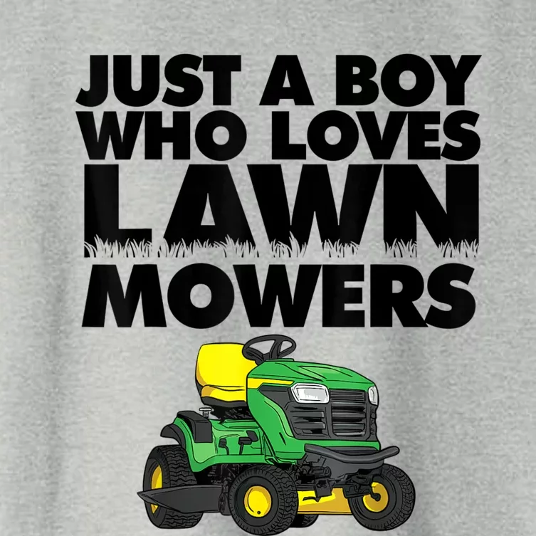 Just A Boy Who Loves Lawn Mowers Women's Crop Top Tee