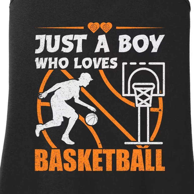 Just A Boy Who Loves Basketball For Boys Ladies Essential Tank