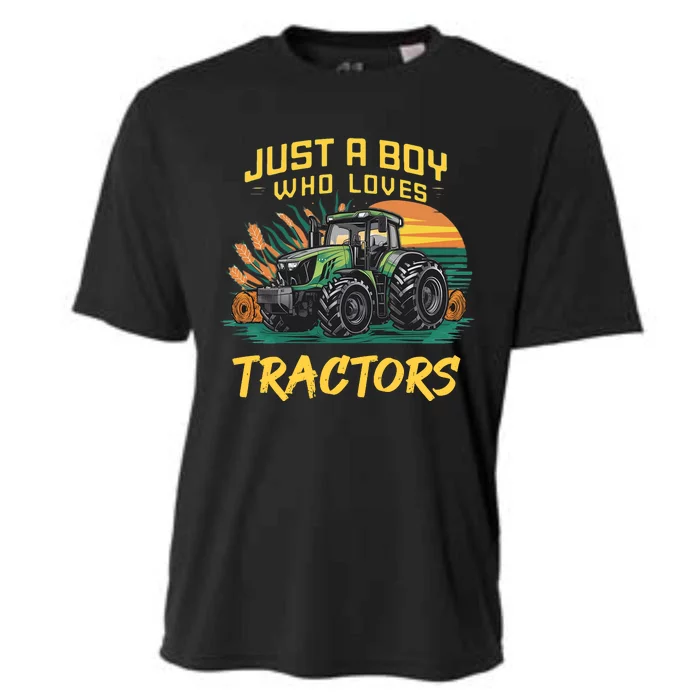 Just A Boy Who Loves Tractors Cooling Performance Crew T-Shirt