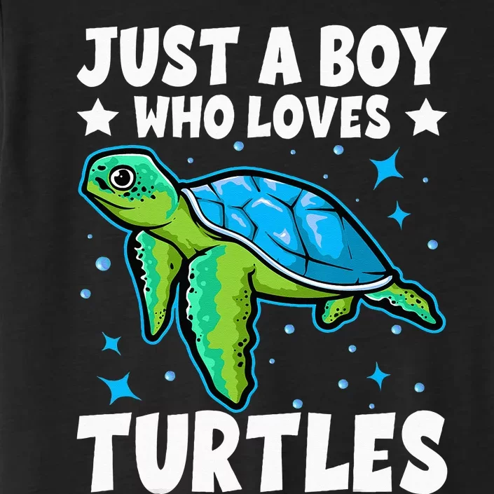 Just A Boy Who Loves Turtles Lover Gifts Sea Ocean Turtle ChromaSoft Performance T-Shirt