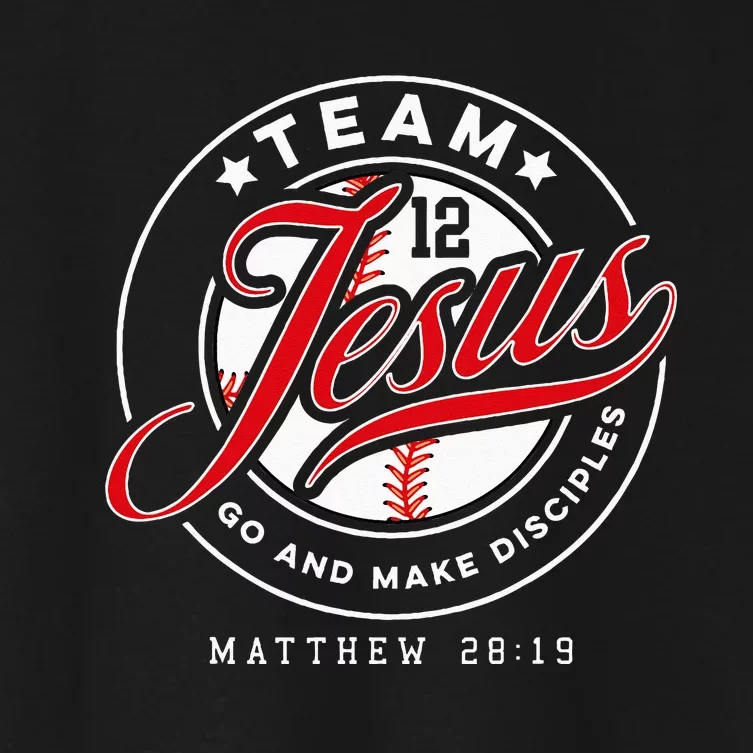 Jesus And Baseball Team Jesus Christian Matthew 2819 Verse Women's Crop Top Tee