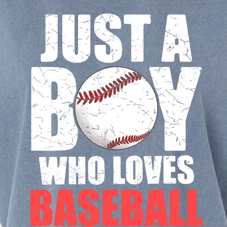 Just A Boy Who Loves Baseball Batter Catcher Pitcher Boy Garment-Dyed Women's Muscle Tee