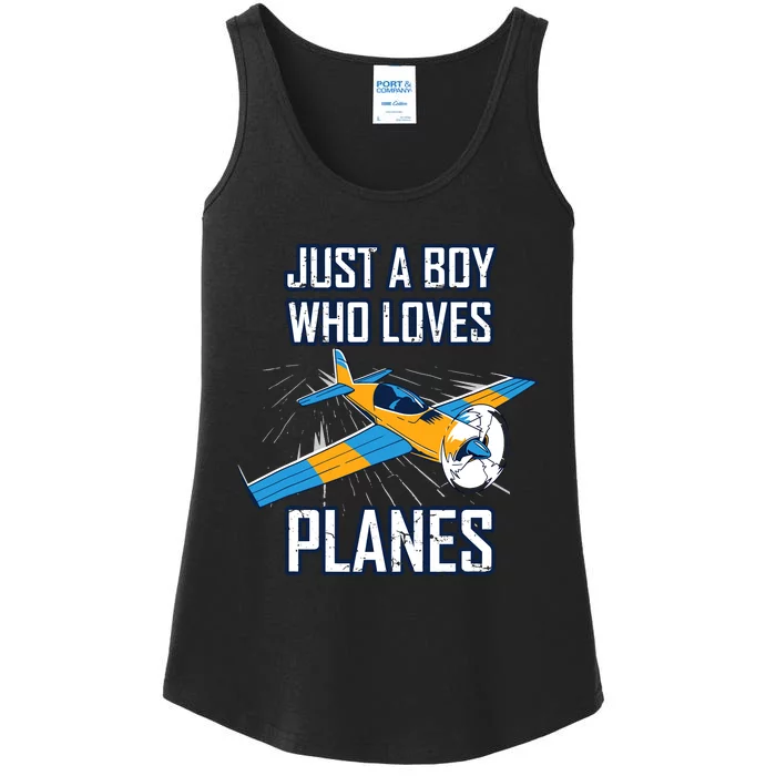 Just A Boy Who Loves Planes Ladies Essential Tank