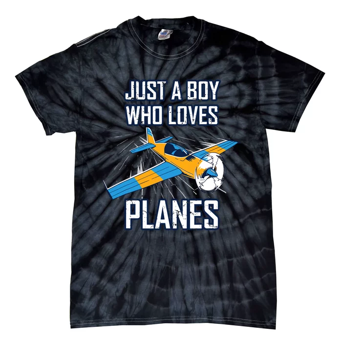 Just A Boy Who Loves Planes Tie-Dye T-Shirt