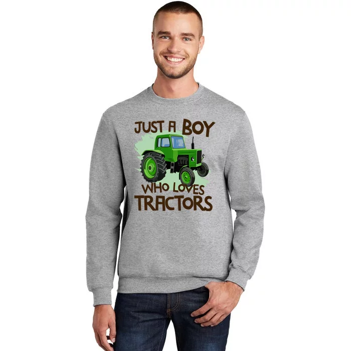 Just A Boy Who Loves Tractors T Farm Birthday Gift Tall Sweatshirt