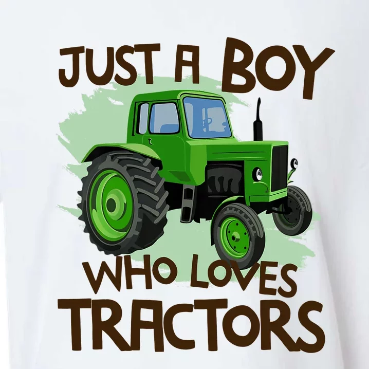 Just A Boy Who Loves Tractors T Farm Birthday Gift Sueded Cloud Jersey T-Shirt