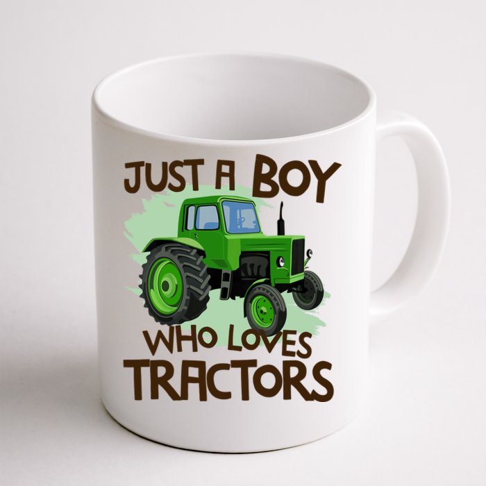 Just A Boy Who Loves Tractors T Farm Birthday Gift Front & Back Coffee Mug