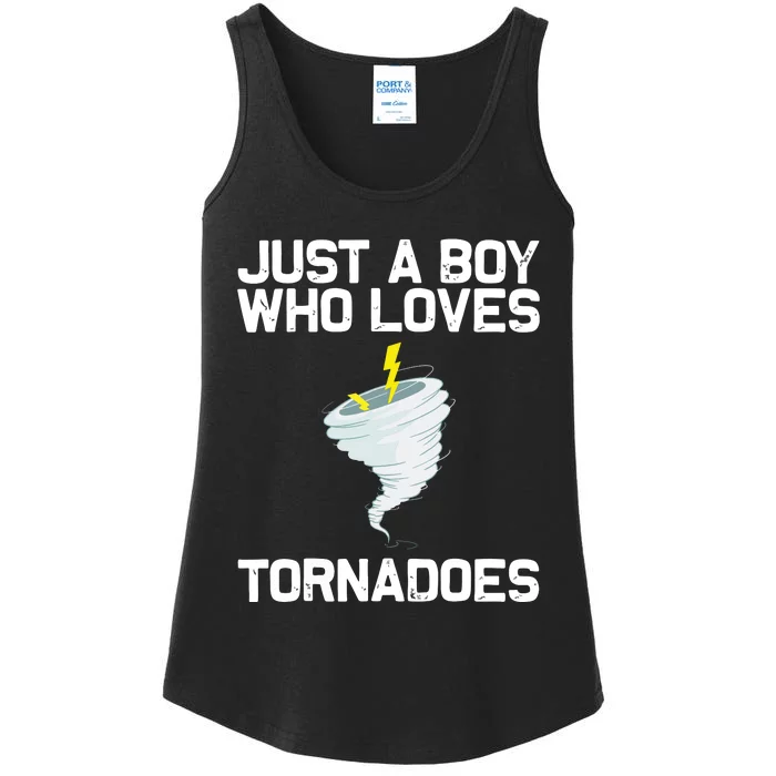 Just A Boy Who Loves Tornadoes Tornado Meteorologist Ladies Essential Tank