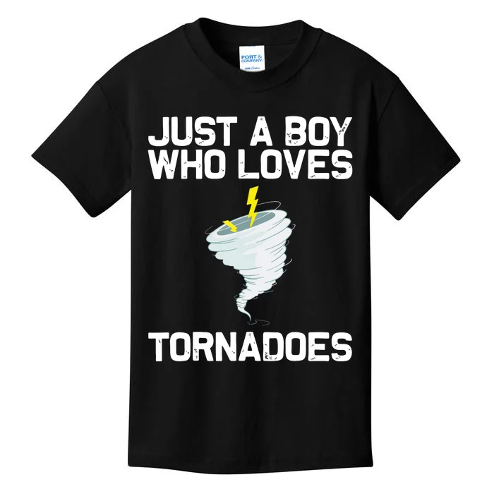 Just A Boy Who Loves Tornadoes Tornado Meteorologist Kids T-Shirt