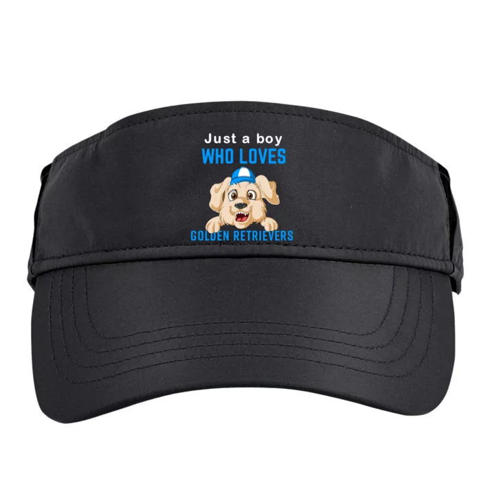 Just A Boy Who Loves Golden Retrivers Adult Drive Performance Visor