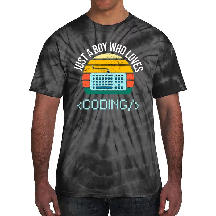 Just A Boy Who Loves Coding Computer Funny Tie-Dye T-Shirt